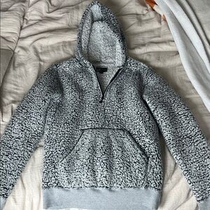Women's Gray Sherpa Pullover Hoodie